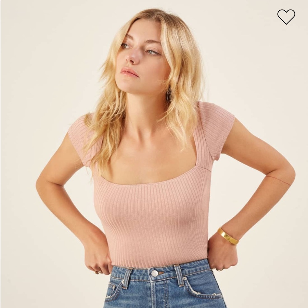 Reformation Bardot top - pink